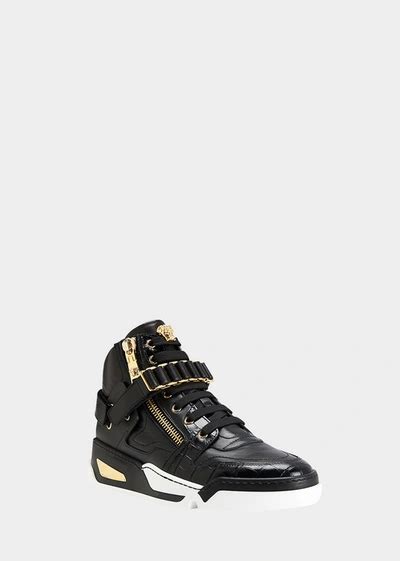 tenis versace mujer cuanto cuesta|Versace zipped high top sneakers.